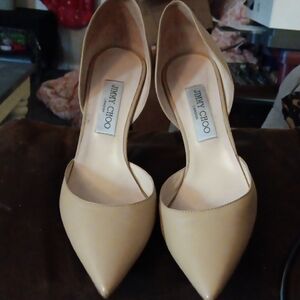 Jimmy Choo Beige Pointed Toe Heels